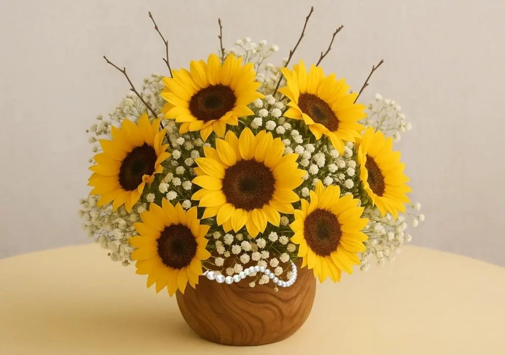 Second Daisy centerpiece with pearls